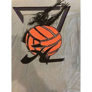 HOBIE VOLLEYBALL VINTAGE T-SHIRT Hobie Label T-Shirt Single Stitch XL Blue